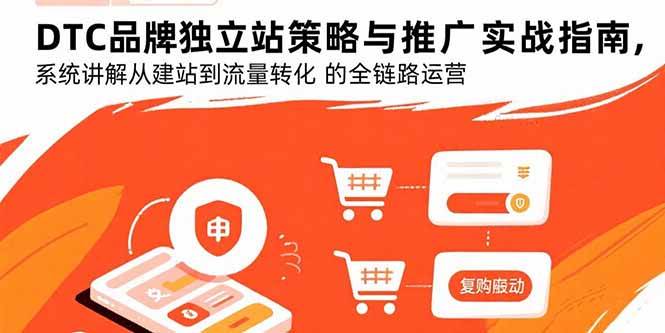 （15818期）DTC品牌独立站策略与推广实战指南，系统讲解从建站到流量转化的全链路运营-甄选网创