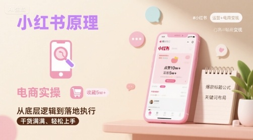 小红书原理以及详细实操流程，小红书电商教程-甄选网创