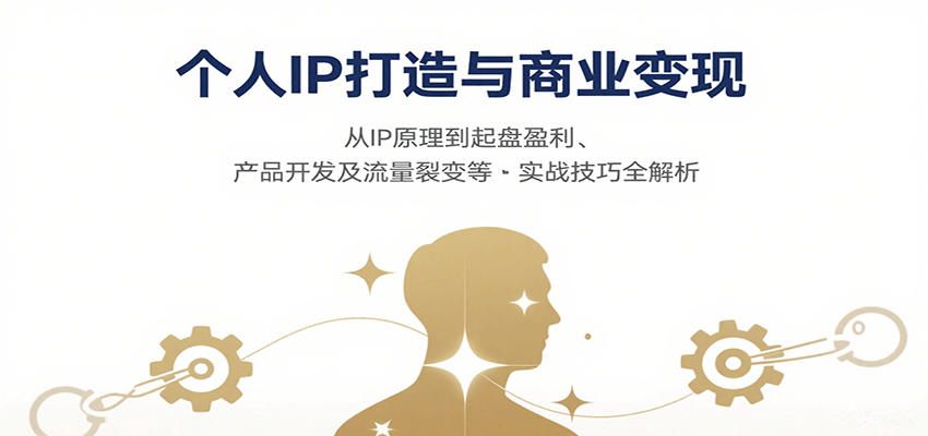 个人IP打造与商业变现，从IP原理到起盘盈利、产品开发及流量裂变等实战技巧全解析-甄选网创