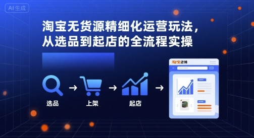 淘宝无货源精细化运营玩法，从选品到起店的全流程实操-甄选网创