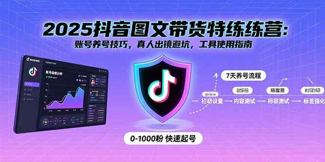 （15861期）2025抖音图文带货特练营：账号养号技巧，真人出镜避坑，工具使用指南-甄选网创