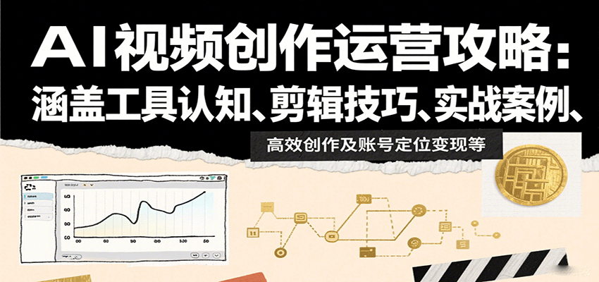 AI视频创作运营攻略：涵盖工具认知、剪辑技巧、实战案例、高效创作及账号定位变现等-甄选网创