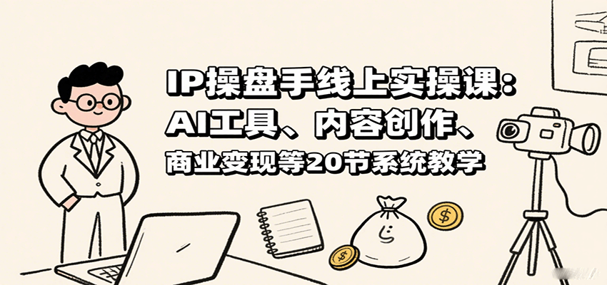 IP操盘手线上实操课：AI工具、内容创作、商业变现等20节系统教学-甄选网创