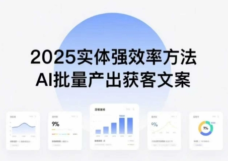 实体强效率方法：AI批量产出获客文案，2025年普通人拥抱AI，实现实体创收-甄选网创