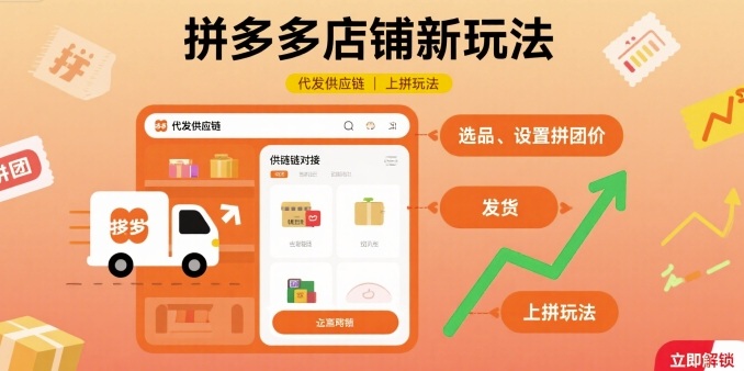 拼多多店铺新玩法，代发供应链上拼玩法-甄选网创