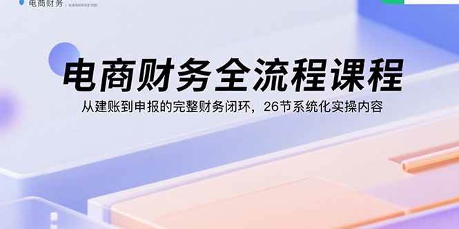 （15893期）电商财务全流程课程：从建账到申报的完整财务闭环，26节系统化实操内容-甄选网创