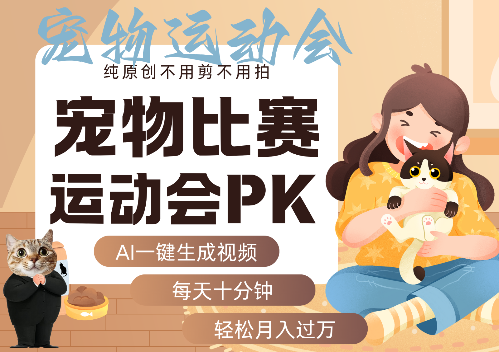AI萌宠运动员跳水 射击  篮球  足球比赛   每天十分钟 附详细提示词文案库  代替做…-甄选网创
