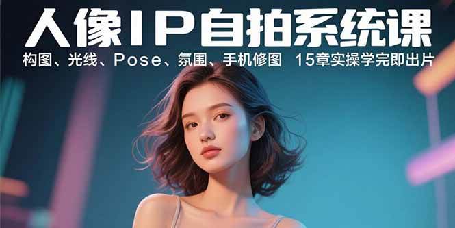 （15920期）人像IP自拍系统课：构图、光线、Pose、氛围、手机修图 15章实操学完即出片-甄选网创