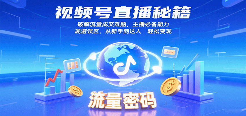 视频号直播秘籍，破解流量成交难题，主播必备能力，规避误区，从新手到达人轻松变现-甄选网创
