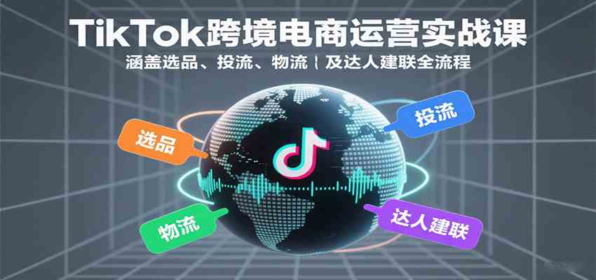 TikTok跨境电商运营实战课：涵盖选品、投流、物流及达人建联全流程-甄选网创