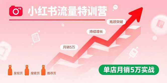 （15936期）小红书流量特训营：突破流量瓶颈，实现店铺持续增长，单店月销5万实战-甄选网创