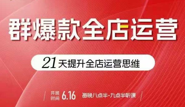 贾真电商群爆款全店运营，21天提升全店运营思维，起店、全店运营爆款不断-甄选网创