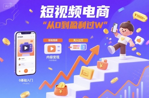 短视频电商：短视频变现从0到盈利过W-甄选网创