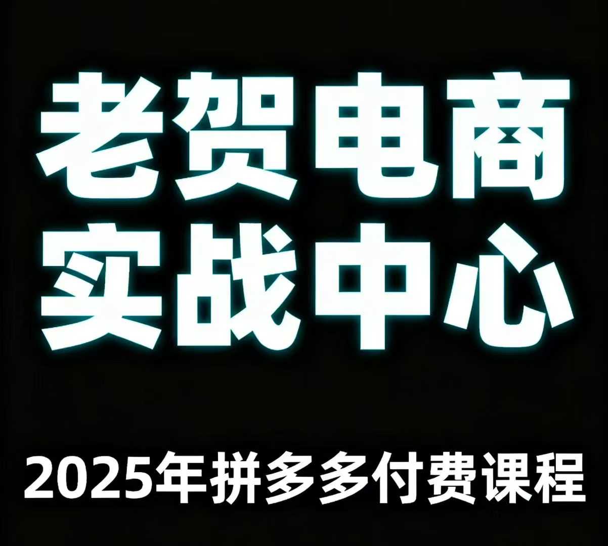 老贺电商2025年拼多多付费课程，用通俗易懂的方法告诉你多多怎么玩-甄选网创