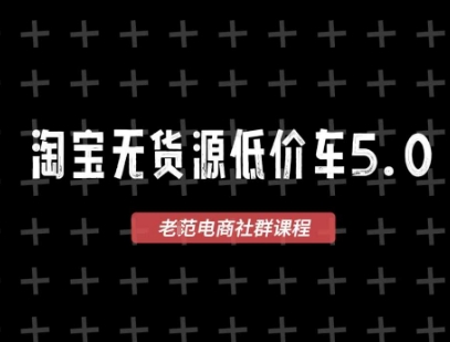 淘宝无货源价车5.0，​2025最新VIP淘宝无货源课程，1688代发，蓝海选品，零成本创业首选（更新）-甄选网创