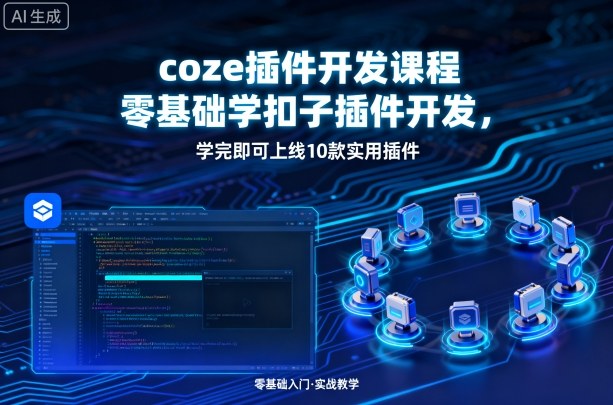 coze插件开发课程，零基础学扣子插件开发，学完即可上线10款实用插件-甄选网创