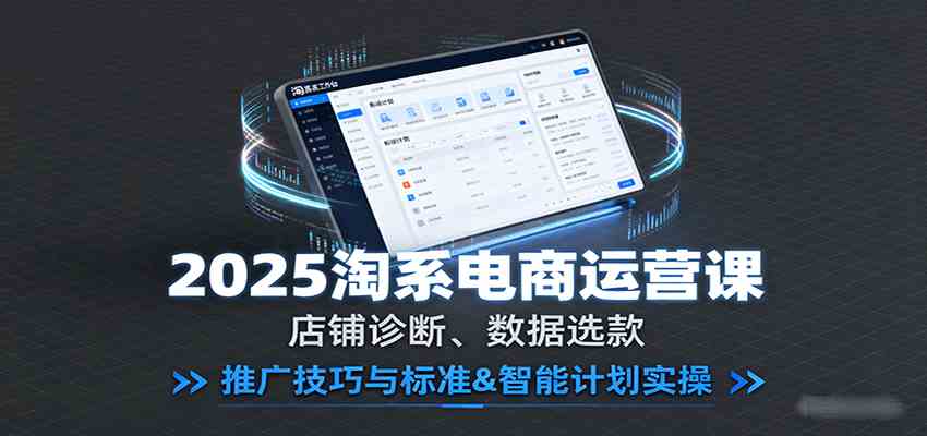 2025淘系电商运营课：店铺诊断、数据选款，推广技巧与标准&智能计划实操-甄选网创