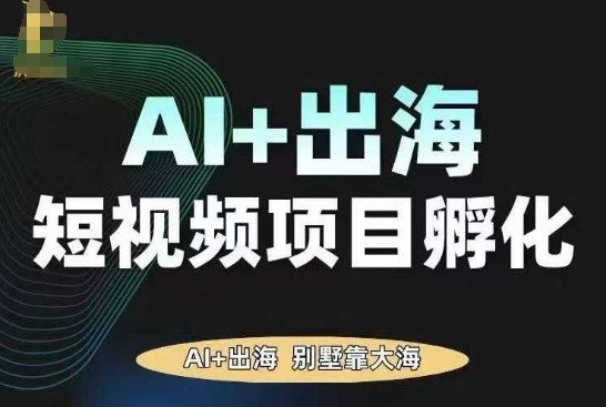 AI·TikTok AI+出海短视频项目孵化，陪你从0-1借助AI实现出海变现-甄选网创