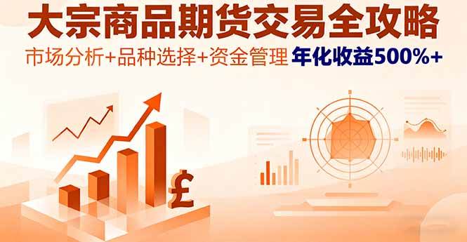 （16083期）大宗商品期货交易全攻略，市场分析+品种选择+资金管理，年化收益500%+-甄选网创