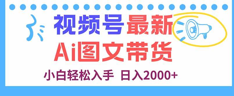 （16092期）视频号最新AI图文带货，每天几分钟，小白轻松入手，日入2000+-甄选网创