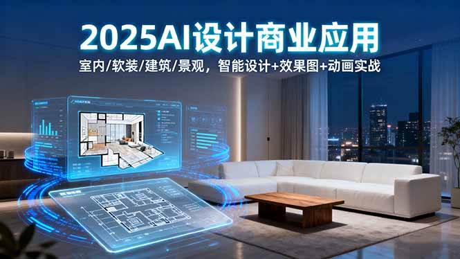 （16052期）2025AI设计商业应用：室内/软装/建筑/景观，智能设计+效果图+动画实战-甄选网创