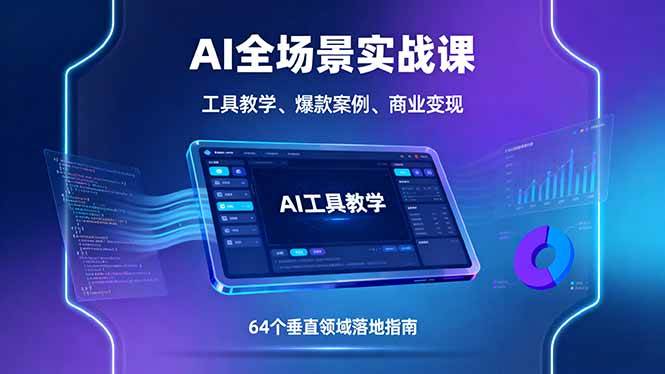 （16045期）AI全场景实战课，工具教学、爆款案例、商业变现，64个垂直领域落地指南-甄选网创