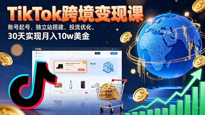 （16034期）TikTok跨境变现课：账号起号、独立站搭建、投流优化，30天实现月入10w美金-甄选网创