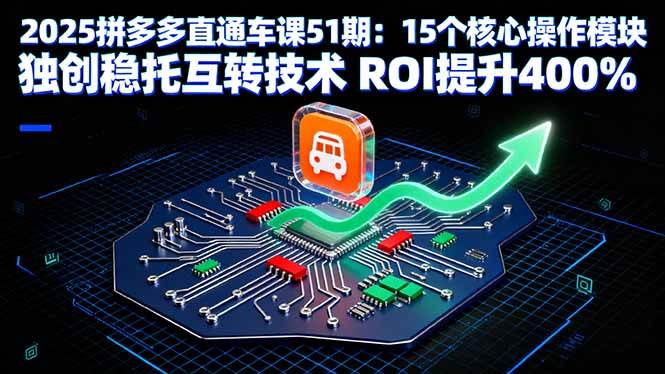 （16020期）2025拼多多直通车课51期：15个核心操作模块 独创稳托互转技术 ROI提升400%-甄选网创