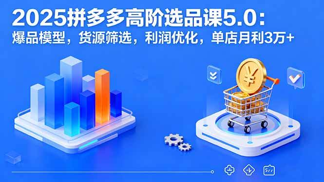 （16019期）2025拼多多高阶选品课5.0：爆品模型，货源筛选，利润优化，单店月利3万+-甄选网创