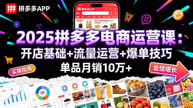 （16018期）2025拼多多电商运营课：开店基础+流量运营+爆单技巧，单品月销10万+-甄选网创