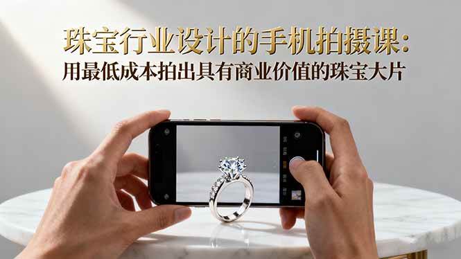（16385期）珠宝行业设计的手机拍摄课：用最低成本拍出具有商业价值的珠宝大片！-甄选网创