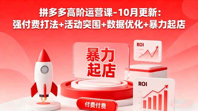 （16366期）拼多多高阶运营课-10月更新：强付费打法+活动突围+数据优化+暴力起店-甄选网创