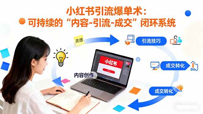 （16362期）小红书引流爆单术：构建一套低成本 可持续的“内容-引流-成交”闭环系统-甄选网创