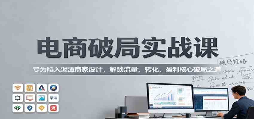 电商破局实战课：专为陷入泥潭商家设计，解锁流量、转化、盈利核心破局之道-甄选网创