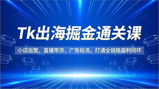 （16820期）Tk出海掘金通关课，小店运营、直播带货、广告投流，打通全链路盈利闭环-甄选网创