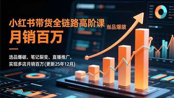 （16842期）小红书带货全链路高阶课，选品爆破、笔记裂变、直播推广，实现多店月销百万(更新25年12月)-甄选网创