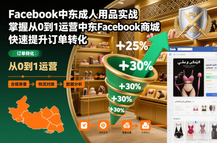 Facebook中东成人用品实战，掌握从0到1运营中东Facebook商城，快速提升订单转化-甄选网创