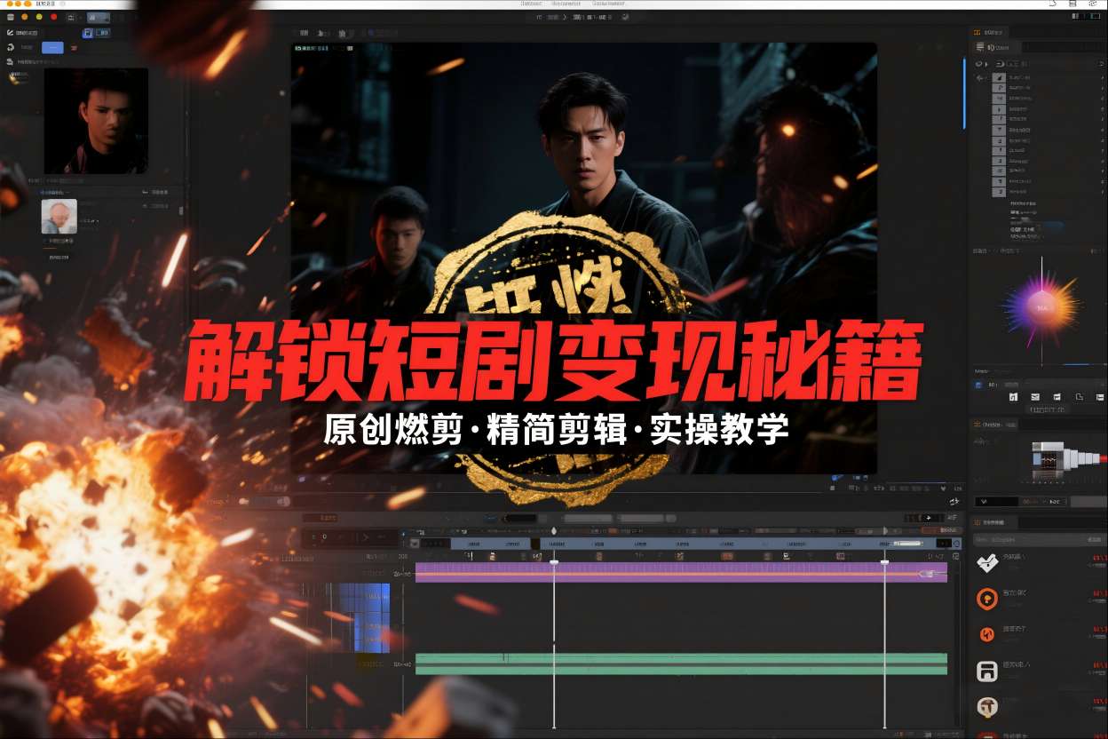 短剧拉新之原创燃剪精简剪辑实操课，解锁短剧变现秘籍-甄选网创