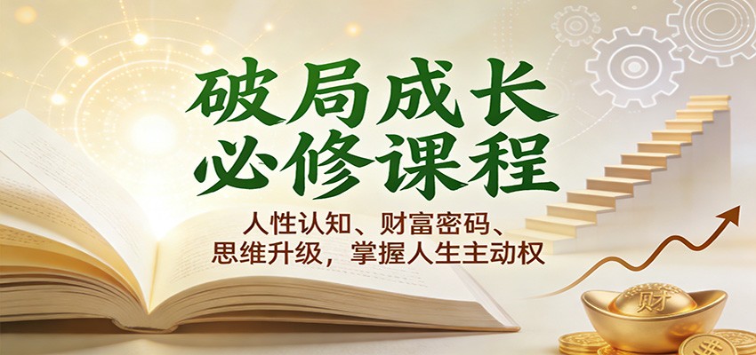 破局成长必修课2.0：人性认知、财富密码、思维升级，掌握人生主动权-甄选网创
