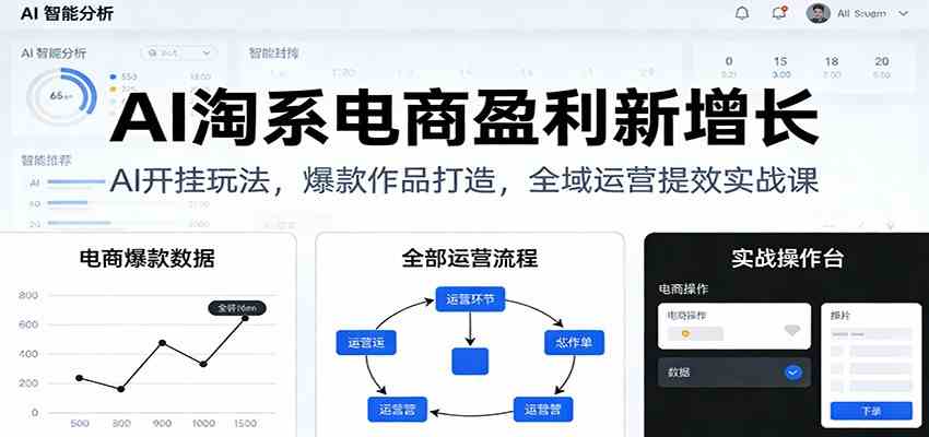 AI淘系电商盈利新增长，AI开挂玩法，爆款作品打造，全域运营提效实战课-甄选网创