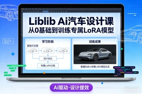 Liblib Ai汽车设计课，从0基础文生图，到教你训练专属设计和风格LoRA模型-甄选网创
