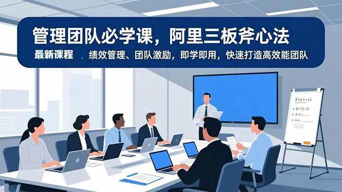 （16929期）管理团队必学课，阿里三板斧心法、绩效管理、团队激励，即学即用，快速打造高效能团队-甄选网创