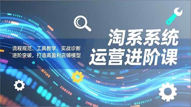 （16927期）淘系系统运营进阶课2.0，流程规范、工具教学、实战诊断，进阶突破，打造高盈利店铺模型-甄选网创