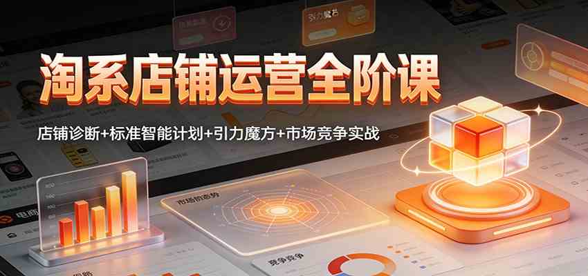 淘系店铺运营全阶课：店铺诊断+标准智能计划+引力魔方+市场竞争实战-甄选网创