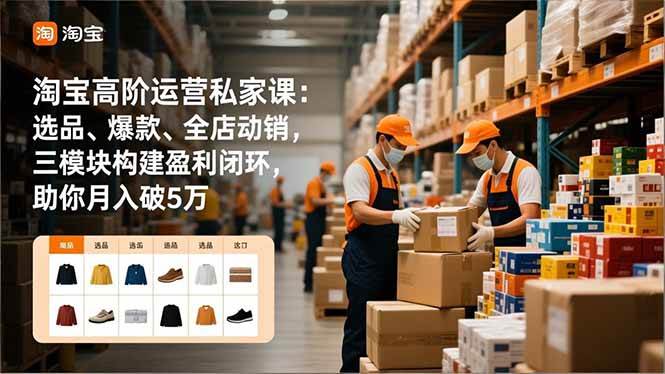 （16934期）淘宝高阶运营私家课：选品、爆款、全店动销，三模块构建盈利闭环，助你月入破5万（更新12月）-甄选网创