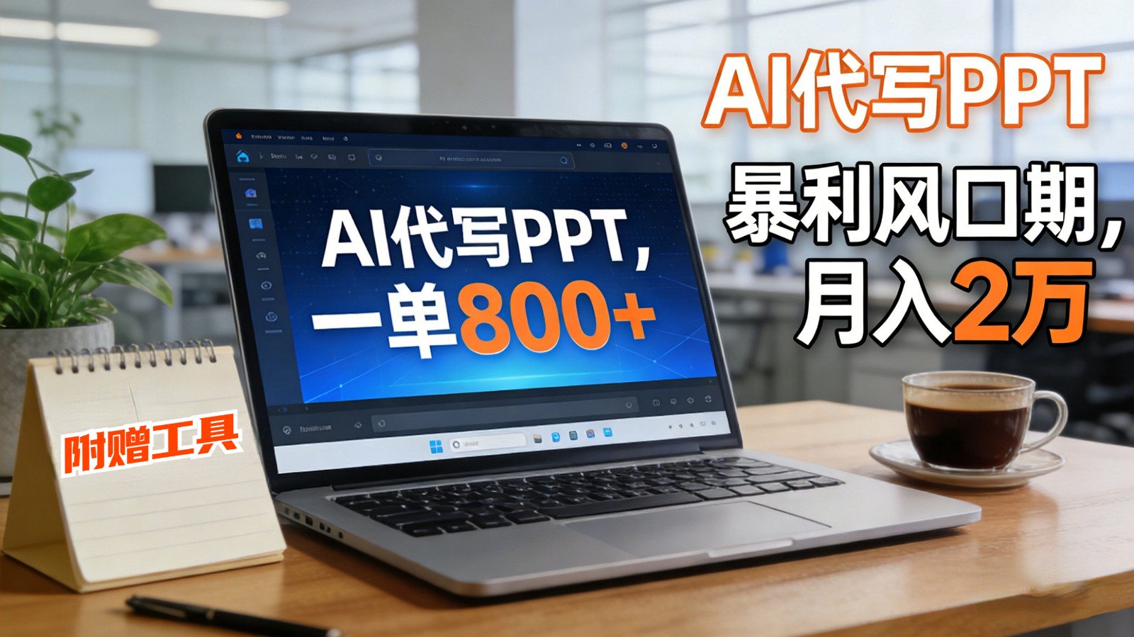 AI 代写做 PPT！一单狂赚 800+，风口期月入 2 万（工具 + 提示词直接送）-甄选网创