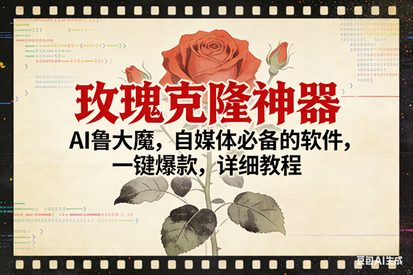 （17000期）玫瑰克隆神器，ai鲁大魔，自媒体必备，一键爆款，详细使用教程-甄选网创