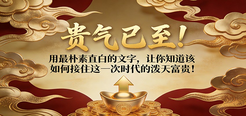 付费文章：贵气已至！用最朴素直白的文字，让你知道该如何接住这一次时代的泼天富贵！-甄选网创