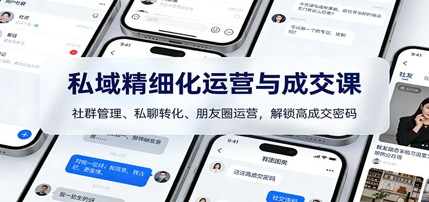 私域精细化运营与成交课：社群管理、私聊转化、朋友圈运营，解锁高成交密码-甄选网创