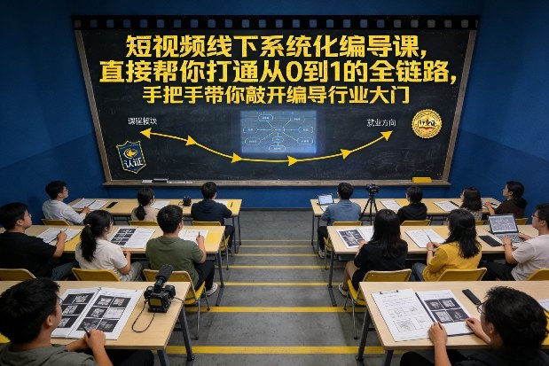 短视频线下系统化编导课，直接帮你打通从0到1的全链路，手把手带你敲开编导行业大门-甄选网创